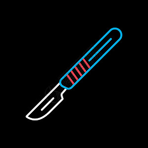 黑色刀用于操作手术刀矢量 ico 的手术工具卫生刀具医生金属疾病外科黑色医疗医院情况设计图片