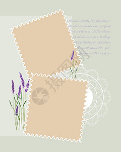 相册拼贴框架 蕾丝 水彩色的紫衣裙 文本背景图片