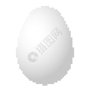 鸡蛋的像素艺术设计 矢量插图背景图片