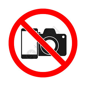 什么也没有没有电话 白色背景上也没有摄像头标志圆圈红色照片摄影师禁令摄影商业注意力警告圆形设计图片