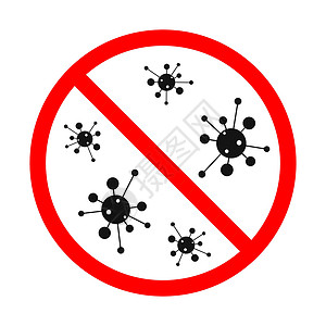 禁止进入Corona病毒停止信号 矢量Covid19信号诊断数字警告传播肺炎疾病冒险流感红色危险插画