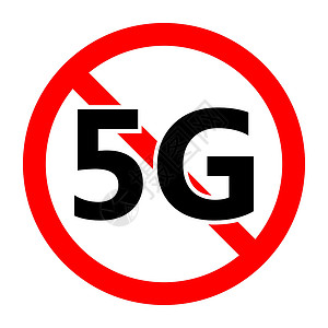 直行左转5G 移动网络禁止图标 禁止5G信号 停止 5G 互联网图标插图细胞疾病禁令危险警告癌症速度商业播送设计图片