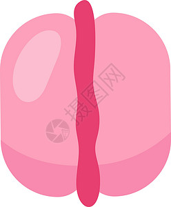 马岩松含有奶油半平面彩色矢量的粉红马卡松插画