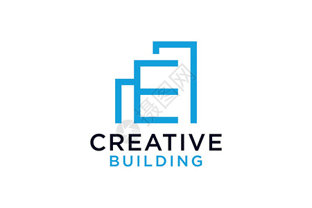 与建筑建筑建筑公司Logo矢量设计模板的字母E背景图片