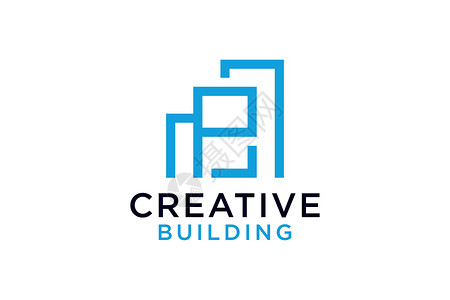 与建筑建筑建筑公司Logo矢量设计模板的通信P背景图片