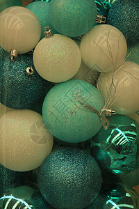 圣诞节装饰品 在圣诞零售店以茶叶和面粉蓝色颜色制作高清图片