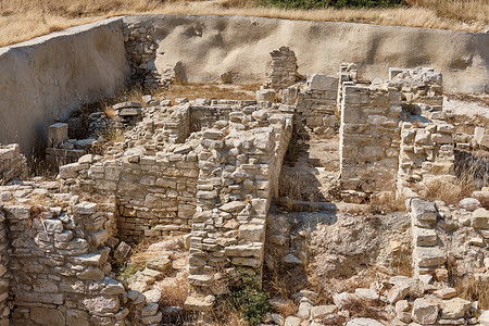 位于地中海海滨的阿波罗海拉特人保护区的废墟 靠近古希腊城镇库里昂 塞浦路斯埃皮斯科皮岛利马索尔晴天神话工艺避难所天文建筑学文化吸背景