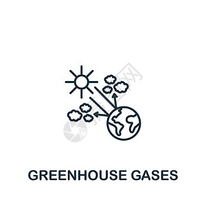 温室气体图标 用于模板 网页设计和信息图表的单色简单图标木头脚印气体气候全球空气工厂表情卡通片二氧化碳背景图片