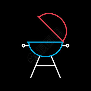 烧烤烧烤野餐矢量 ico木炭牛扒牛肉烹饪标识后院黑色派对食物标签背景图片