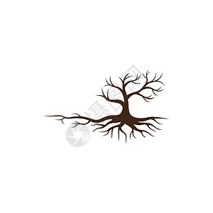 树与根抽象树标志设计 绿树和叶子 根向量生命之树标志设计的灵感与白色背景隔离植物花园公司标识生长植物学商业橡木公园生态插画