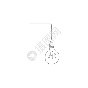 灯泡线艺术图标设计插图力量解决方案网络活力绘画标识商业黑色草图技术背景图片