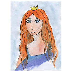 漂亮的公主 手绘水彩颜料肖像嘴唇眼睛女性绘画头发水彩画黑与白艺术女孩女士背景图片
