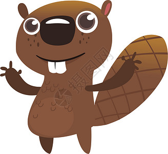 可爱的伐木工有趣的卡通海狸 矢量图解海狸的图标快乐木匠插图卡通片尾巴栗鼠吉祥物动物木工人微笑插画