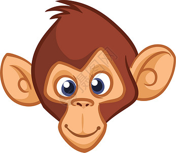 大猩猩脸卡通猴子 矢量快乐的黑猩猩说明吉祥物大猩猩绘画艺术微笑歌手说唱情感大眼睛贴纸插画