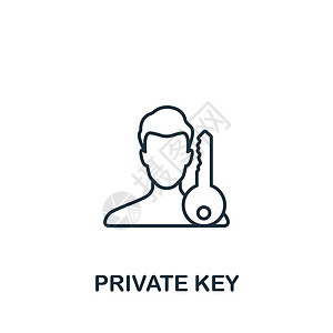 私密处私密密钥图标 用于模板 网络设计和信息图的单色简单加密货币图标按钮房子挂锁密码艺术锁孔代码关键词互联网标识插画
