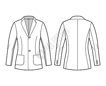 拉麵Blazer穿戴的防弹衣符合技术时装图解 单胸 长袖 有标记的拉面 贴口袋男人商业绘画领带外套夹克大衣工作运动裙子设计图片