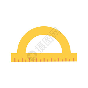 半圆尺素材刻画标尺 白底的矢量平面图示设计图片