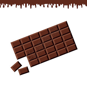 巧克力栏 以白色背景隔离的矢量插图背景图片