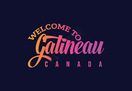 大咖价到字体设计欢迎来到加蒂诺 加拿大Word文字创意字体设计说明 欢迎您到Gatineau插画