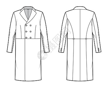 蒂罗尔夹克技术时装插图 长袖 有标记的项圈 34膝盖长度衣服民间女孩外套女士织物纺织品绘画衬衫大衣插画