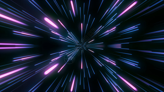 粒子光速以高速移动粉红色射线束背景