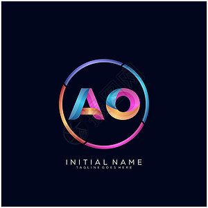 aoAO 字母标志图标设计模板元素字体推广插图公司标签网络黑色卡片身份创造力设计图片