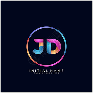 JD 字母标识图标设计模板元素艺术网络创造力公司黑色品牌插图身份字体推广背景图片