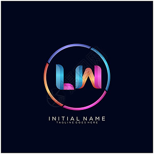 LW LW 字母标识图标设计模板元素商业网络插图标签品牌长波推广艺术字体营销设计图片