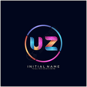 乌兹维兹UZ 字母标识图标设计模板元素创造力黑色网络商业标签推广艺术公司营销字体设计图片