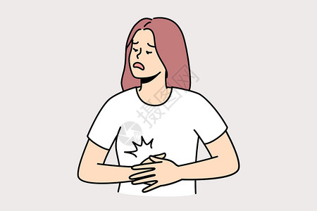 急性阑尾炎身体不健康的妇女胃痛诊所地面中毒伤害保健住院经期医院卫生插图插画
