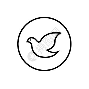 鸽子图标 用于 web 的鸽子矢量图标的轮廓图插画