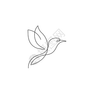 纹身图腾翅膀鸟类线艺术图像图标设计插图动物海报标识绘画自由翅膀鸽子黑色和平草图设计图片