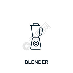 blenderBlender 图标 用于模板 网络设计和信息图的线条简单图标插画