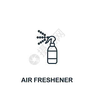 空气图标空气清新图标 用于模板 网络设计和信息图的线性简单图标插画