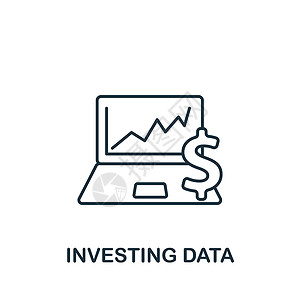 社区图投资数据图标 用于模板 网络设计和信息图的线条简单图标插画