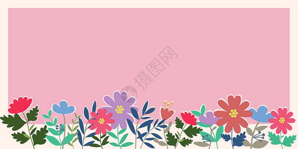 粽是那么美周围有叶子和花朵的框架和里面的重要公告 到处都是不同植物的框架和重要信息 有最近想法的花盒图案花瓣草地生长计算机粉色绘画问候植物插画