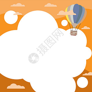 新彼得里夫齐热气球插图飞越云层到达新的目的地 齐柏林飞艇漫游天空去更远的地方气球科学商业商务旅行人士计算机乐趣运动男人设计图片