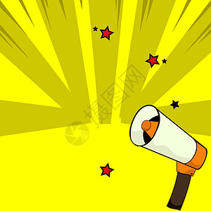 演说家带有显示新公告的对话气泡的扩音器绘图 扩音器语音设备与语音气球呈现新鲜和重要的新闻消息计算机教育绘画图形商业技术蓝色演讲广告成功插画