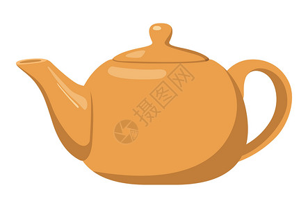 白色茶在白色背景上隔离的现实的轻小茶壶矢量烹饪早餐食物插图绘画用具餐厅卡通片咖啡店杯子插画