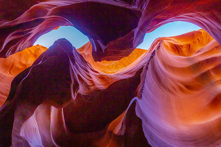 阳光照亮的羚羊狭缝峡谷 佩奇 亚利桑那州 美国地标岩石摄影目的地砂岩地质学风景拱门文化气候背景图片