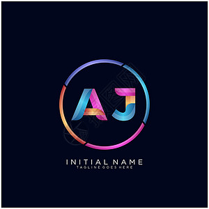 ajAJ 字母标志图标设计模板元素插图品牌艺术公司营销黑色标识商业标签身份设计图片