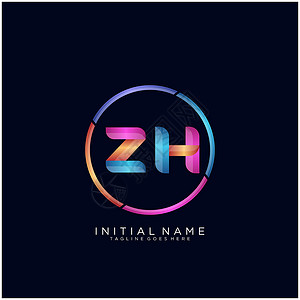 ZH 字母标志图标设计模板元素字体黑色网络身份品牌创造力标签插图卡片公司设计图片