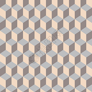 几何长方体重复的颜色立方体背景 几何抽象形状壁纸 无缝表面图案设计与多边形 立方体图案 用于页面填充 网页设计 纺织品印刷的带有骰子的数码插画