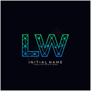 长波LW LW 字母标识图标设计模板元素字体插图品牌艺术商业推广公司网络营销身份设计图片