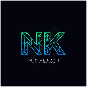nkNK 字母标志图标设计模板元素艺术字体商业标签营销卡片品牌标识创造力推广设计图片