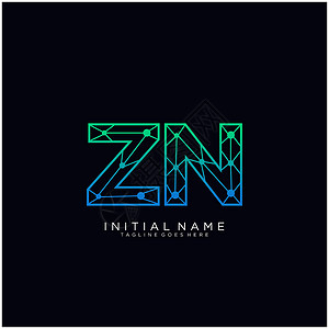 锌ZN 字母标识图标设计模板元素身份公司品牌黑色商业标签网络字体卡片创造力设计图片
