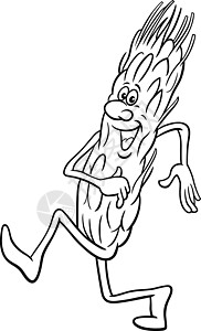 小麦剪贴画谷类食物漫画人物颜色页面的卡通耳设计图片