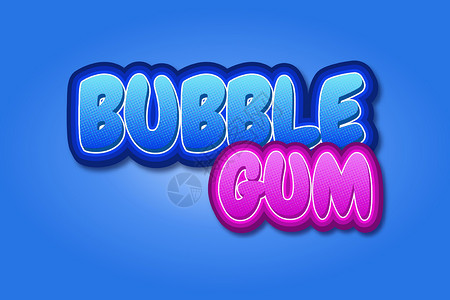 可编辑的文字效果 Bubble 图形 单词和字体可以更改图片