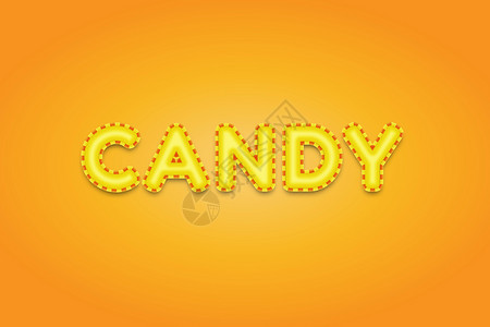 糖果文字可编辑的文本效果 糖果 单词和字体可以更改插画