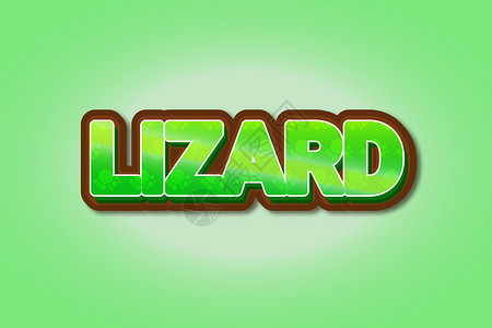 可编辑的文字效果 Lizard 单词和字体可以更改背景图片